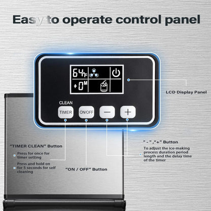 Commercial Ice Maker Machine with Large Ice Storage Capacity